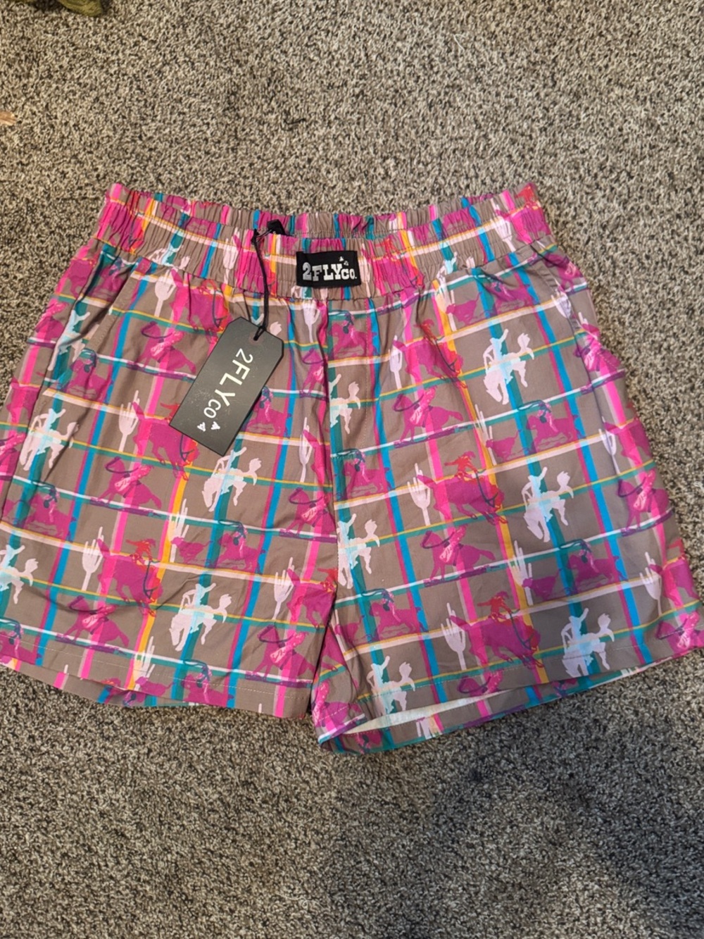 2FLYco Women's Pink Multi-Color Shorts